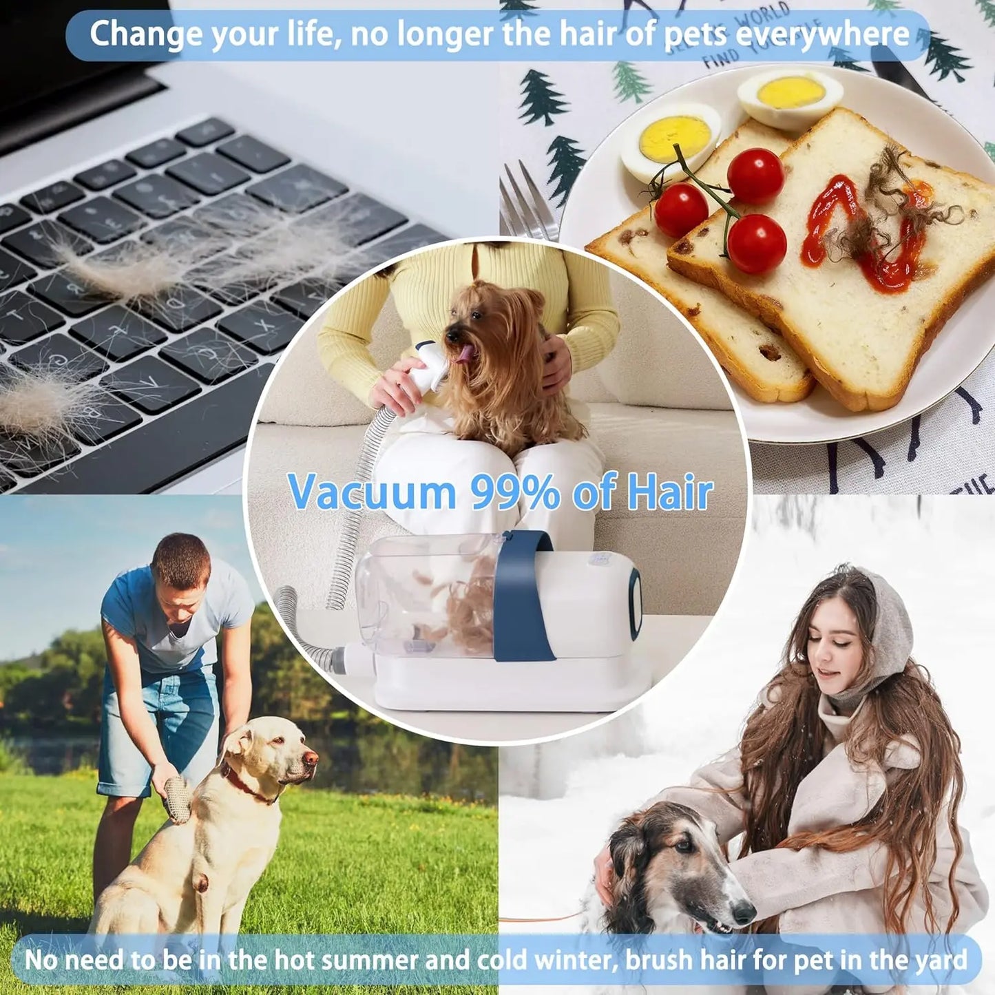 LMVVC Pet Grooming Kit with Vacuum for Dogs and Cats Groomer Tools Poodle Puppy Cleaning #Summervibes #Petlovers