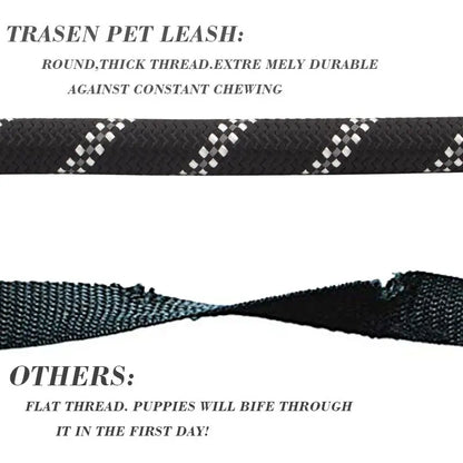 Heavy Duty No Pull Dog Leash for Large Dogs, Chew Resistant Reflective Rope Lead with Durable Material and Comfortable Padded Handle, Durable Outdoor Training Leash for Anti-Pull Control and Night Safety.