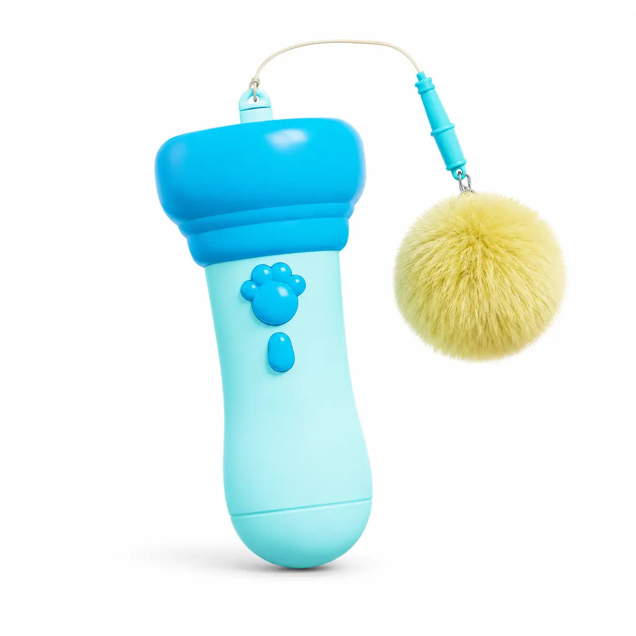 Electric Cat Teaser Toy with Fluffy Pom Balls, Interactive Handheld Cat Wand Toy, Automatic Moving Cat Play Toy for Indoor Cats