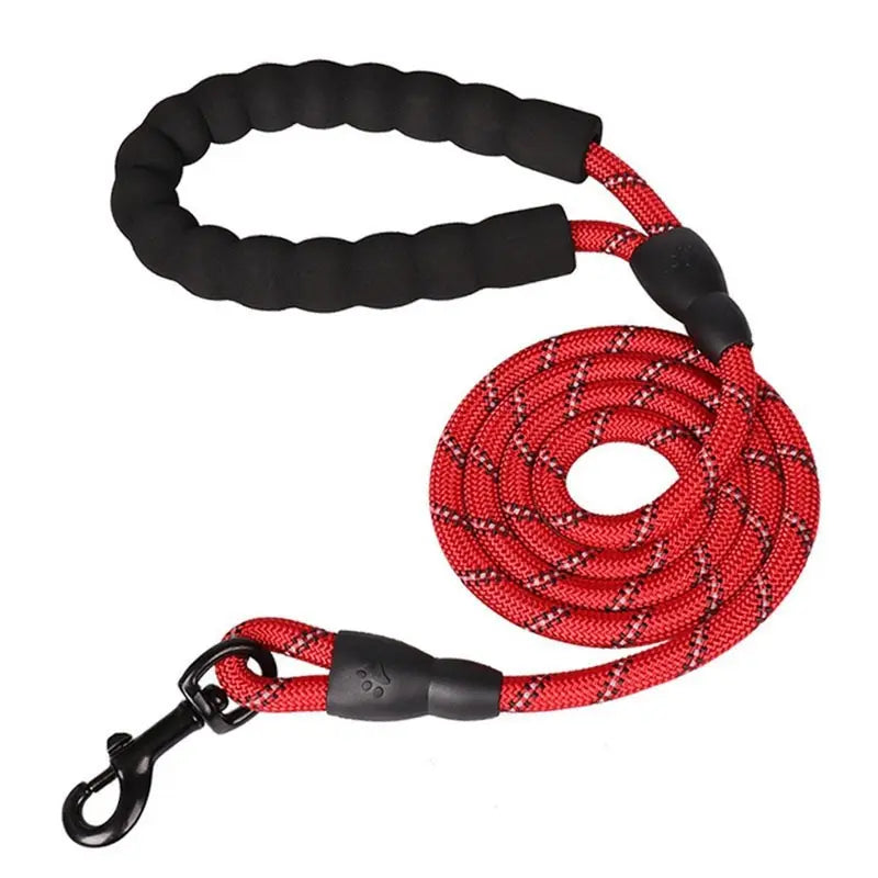 Heavy Duty No Pull Dog Leash for Large Dogs, Chew Resistant Reflective Rope Lead with Durable Material and Comfortable Padded Handle, Durable Outdoor Training Leash for Anti-Pull Control and Night Safety.