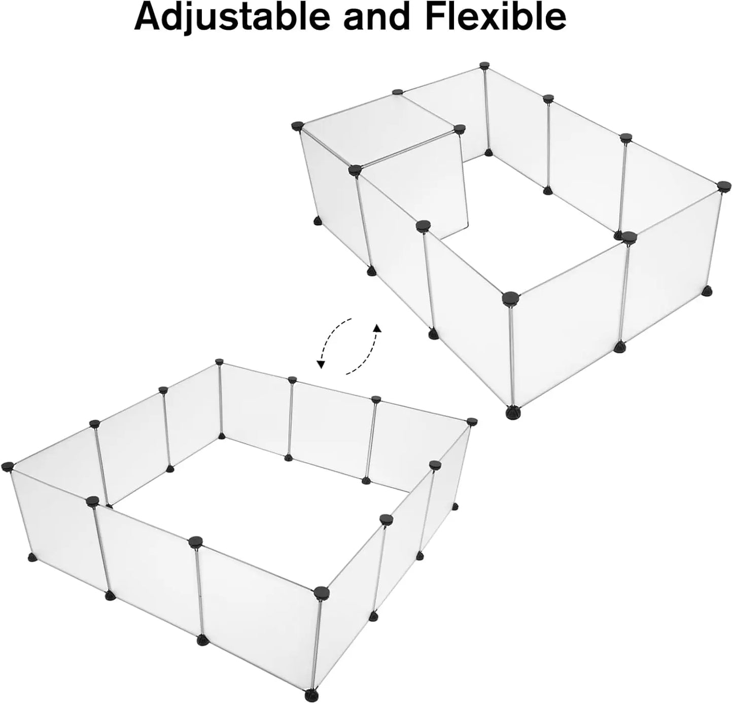 12 Pieces 14×14In Pet Playpen, Portable Large Plasticyard Fence Small Animals, Puppy Kennelcrate Fence Tent, Indoor Outdoor Portable Puppy Play Pen Cage for Guinea Pigs, Bunny, Ferrets, Hamsters, Hedgehogs,