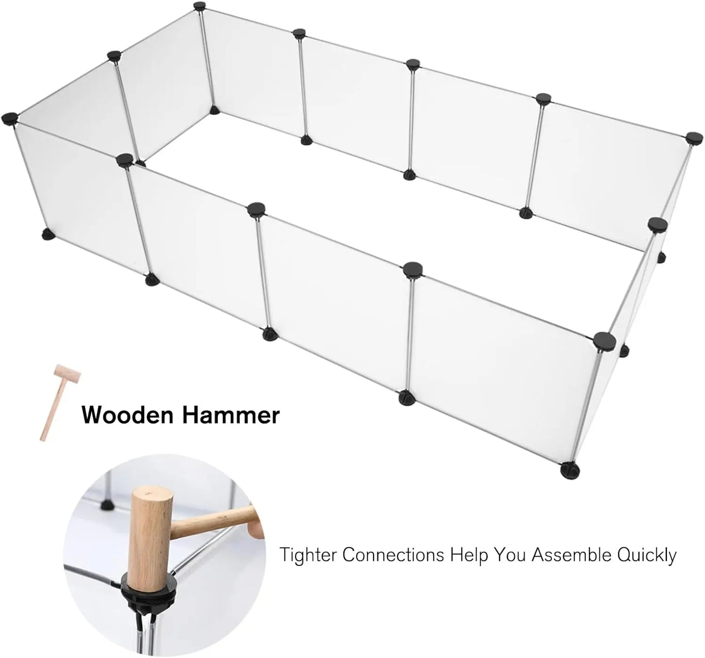 12 Pieces 14×14In Pet Playpen, Portable Large Plasticyard Fence Small Animals, Puppy Kennelcrate Fence Tent, Indoor Outdoor Portable Puppy Play Pen Cage for Guinea Pigs, Bunny, Ferrets, Hamsters, Hedgehogs,