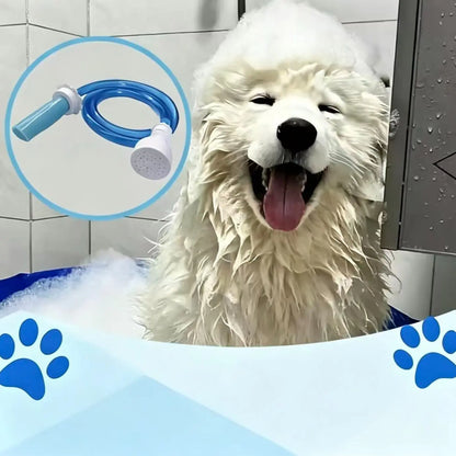 Pet Bath Tub Faucet Sprayer, 5 Ft Ultra-Flex Dog Shower Hose Adapter, Slip-On Pet Showerhead, No Install, Universal Size