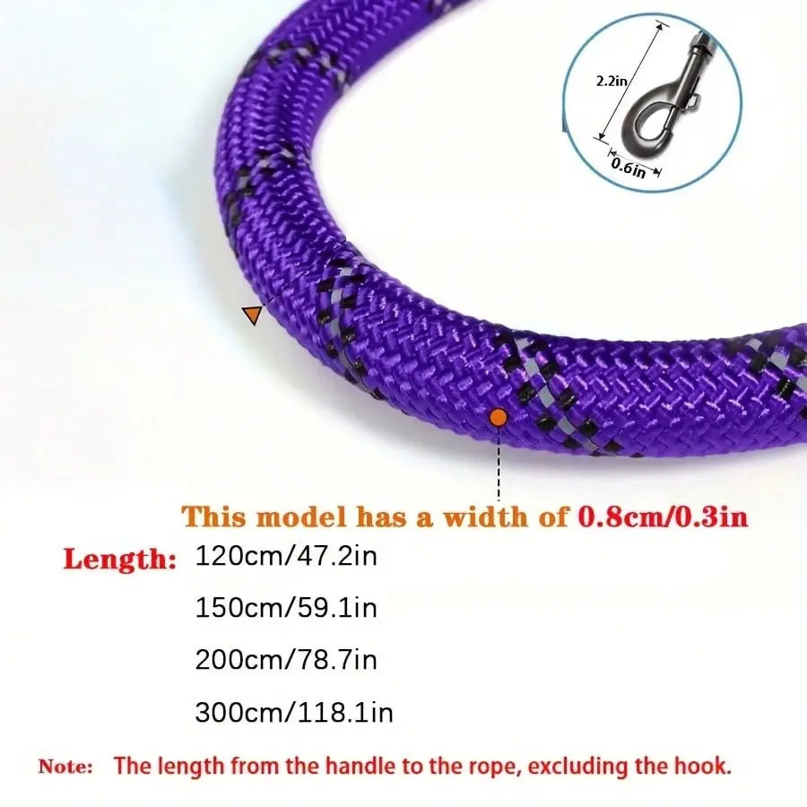 Heavy Duty No Pull Dog Leash for Large Dogs, Chew Resistant Reflective Rope Lead with Durable Material and Comfortable Padded Handle, Durable Outdoor Training Leash for Anti-Pull Control and Night Safety.