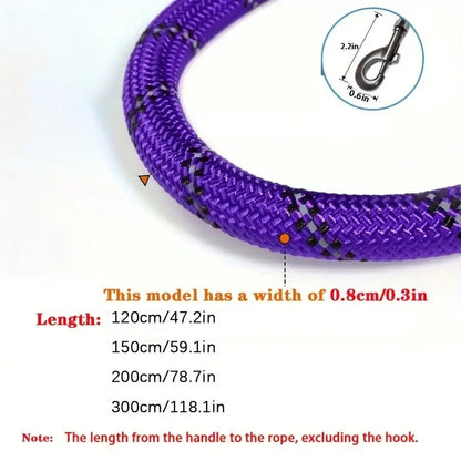 Heavy Duty No Pull Dog Leash for Large Dogs, Chew Resistant Reflective Rope Lead with Durable Material and Comfortable Padded Handle, Durable Outdoor Training Leash for Anti-Pull Control and Night Safety.