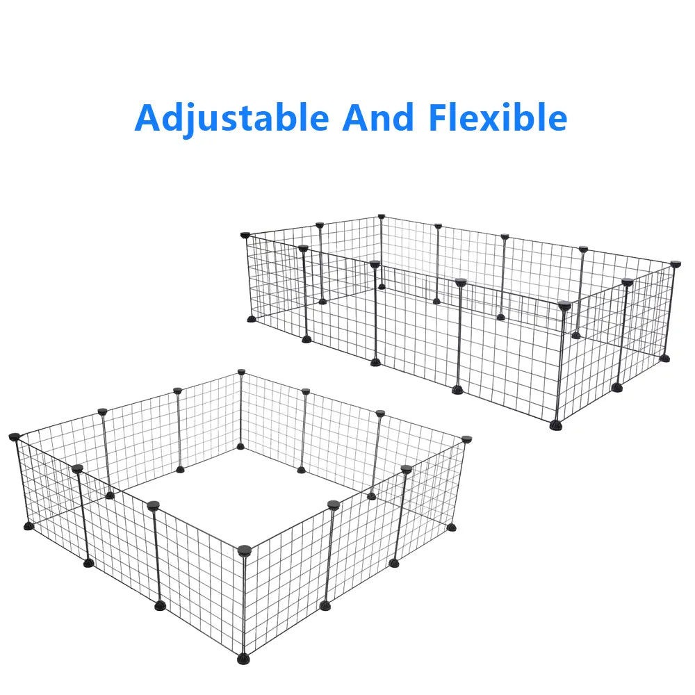 12 Pieces 14×14In Pet Playpen, Portable Large Plasticyard Fence Small Animals, Puppy Kennelcrate Fence Tent, Indoor Outdoor Portable Puppy Play Pen Cage for Guinea Pigs, Bunny, Ferrets, Hamsters, Hedgehogs,